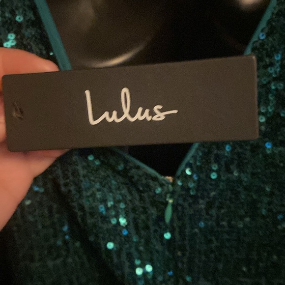 Lulus green shimmer sequence dress new with tags - Picture 8 of 12